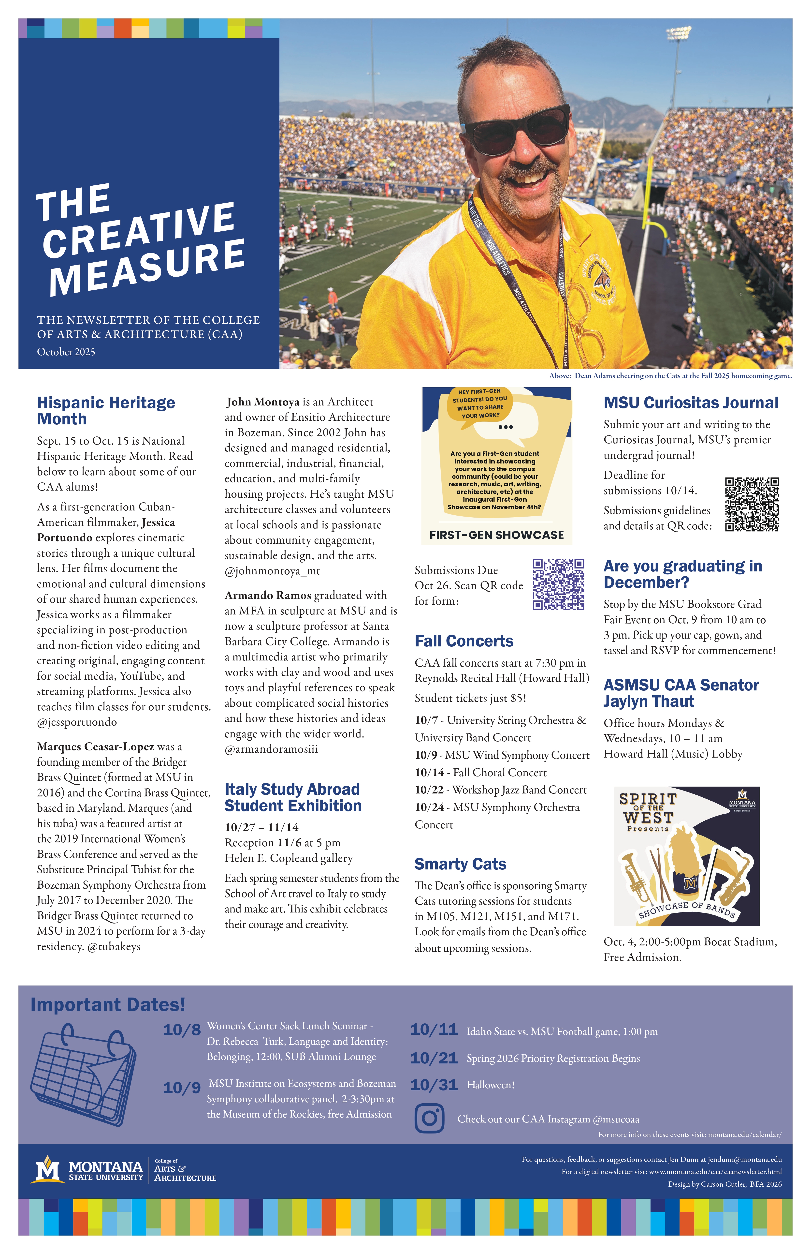 The October Newsletter of the College of Art and Architecture