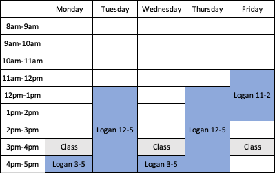 ECiv 337 schedule shown in a weekly table format