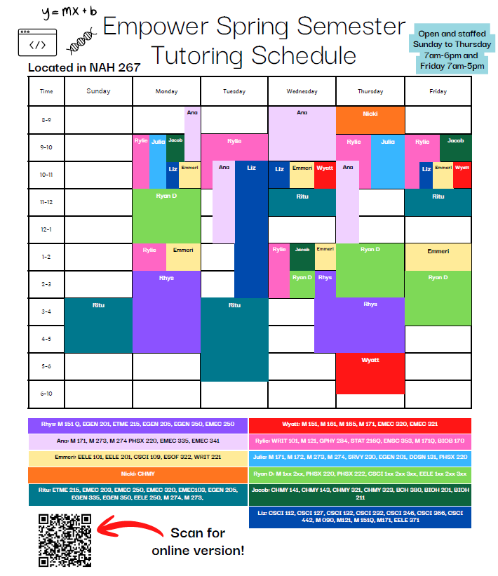 Spring 2026 Schedule