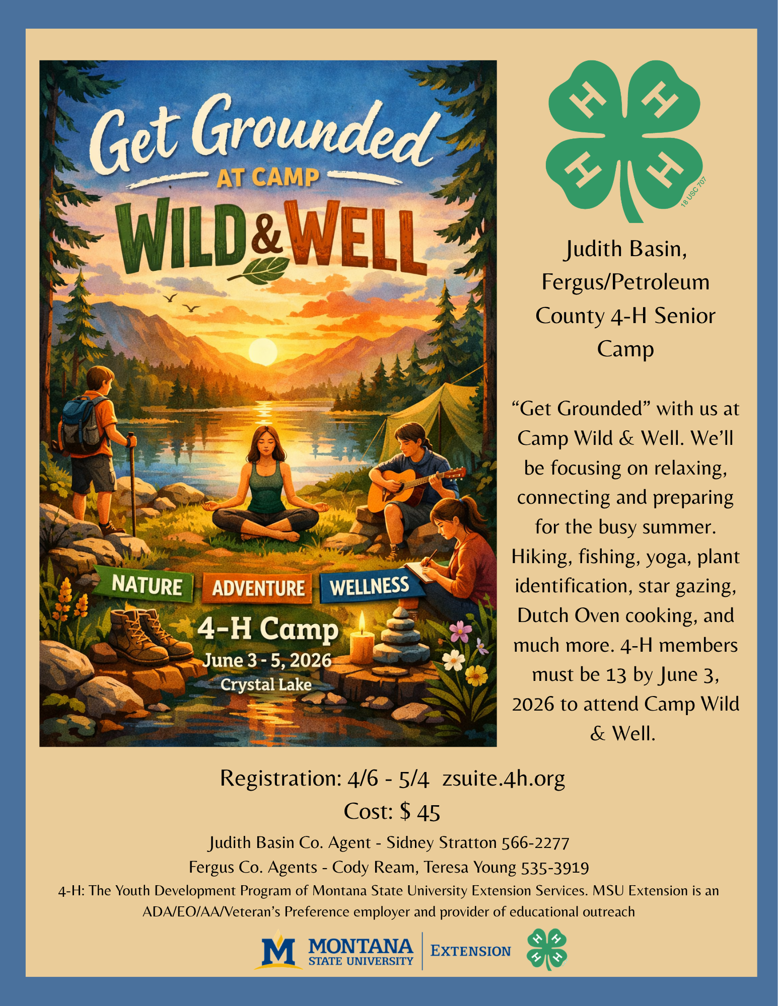2026 JB Co. 4-H Senior Camp Flyer