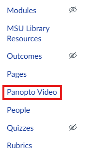 Panopto in navigation
