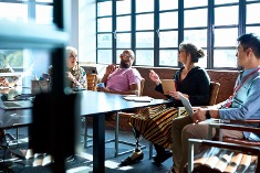 group discussing in a classroom