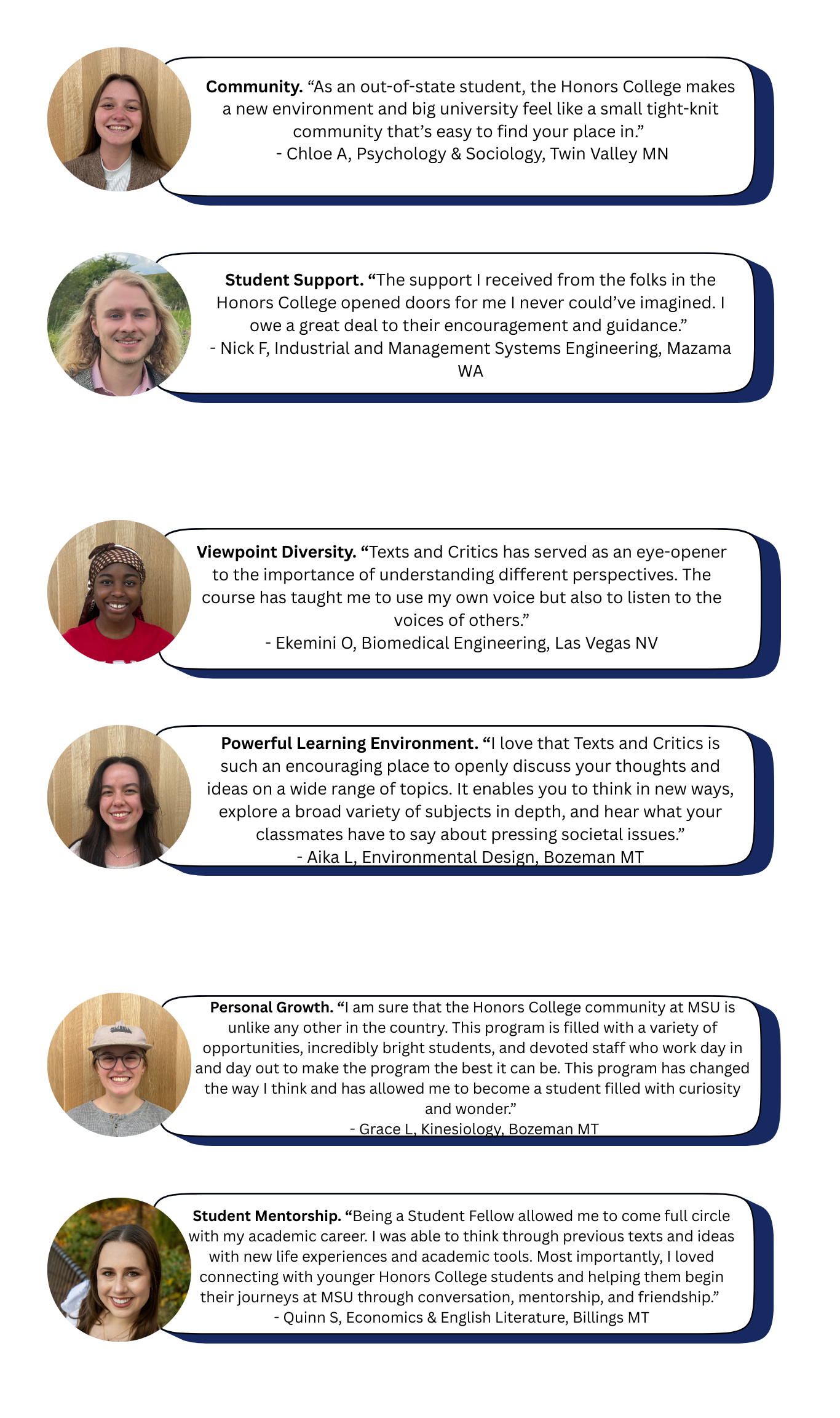 Student quotes & pictures Student quotes & pictures