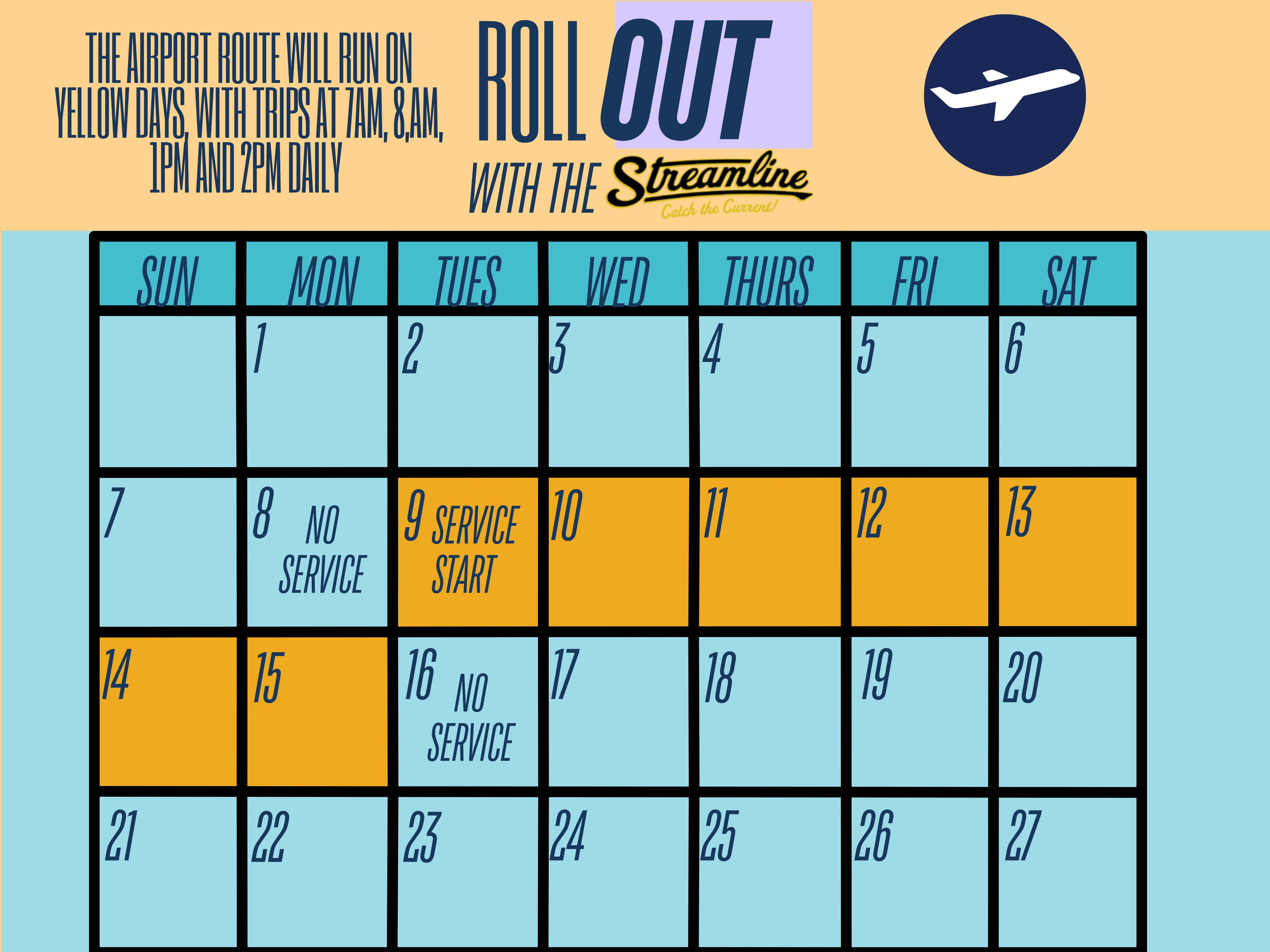 December calendar for the airport pilot routes 