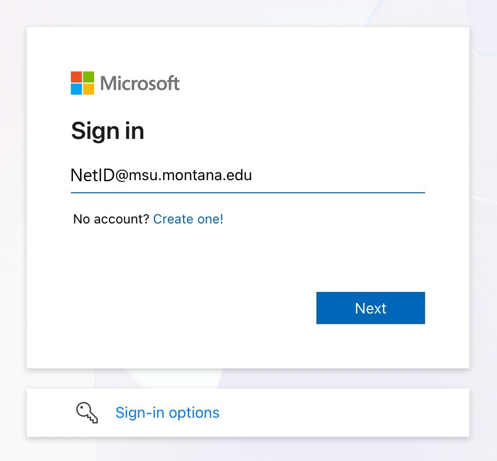 Office 365 login page