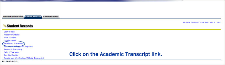 Academic Transcript Link