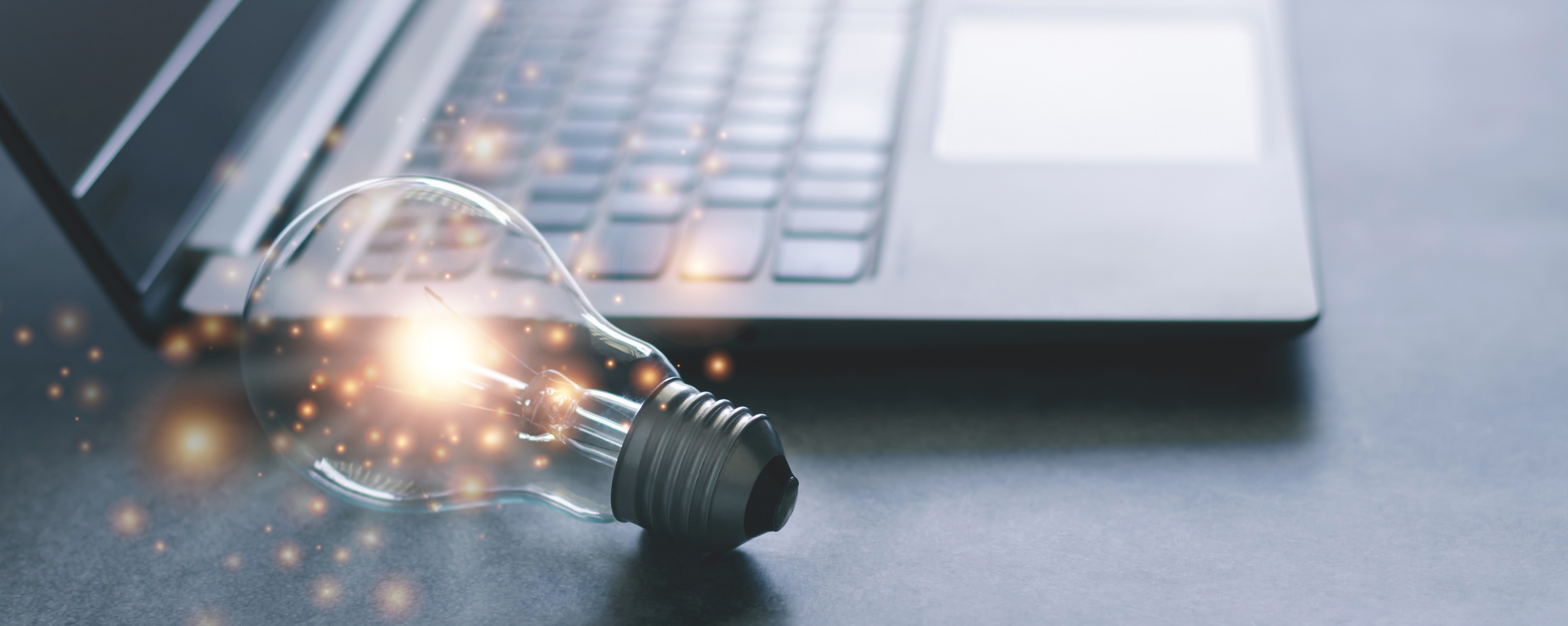 light bulb with laptop 