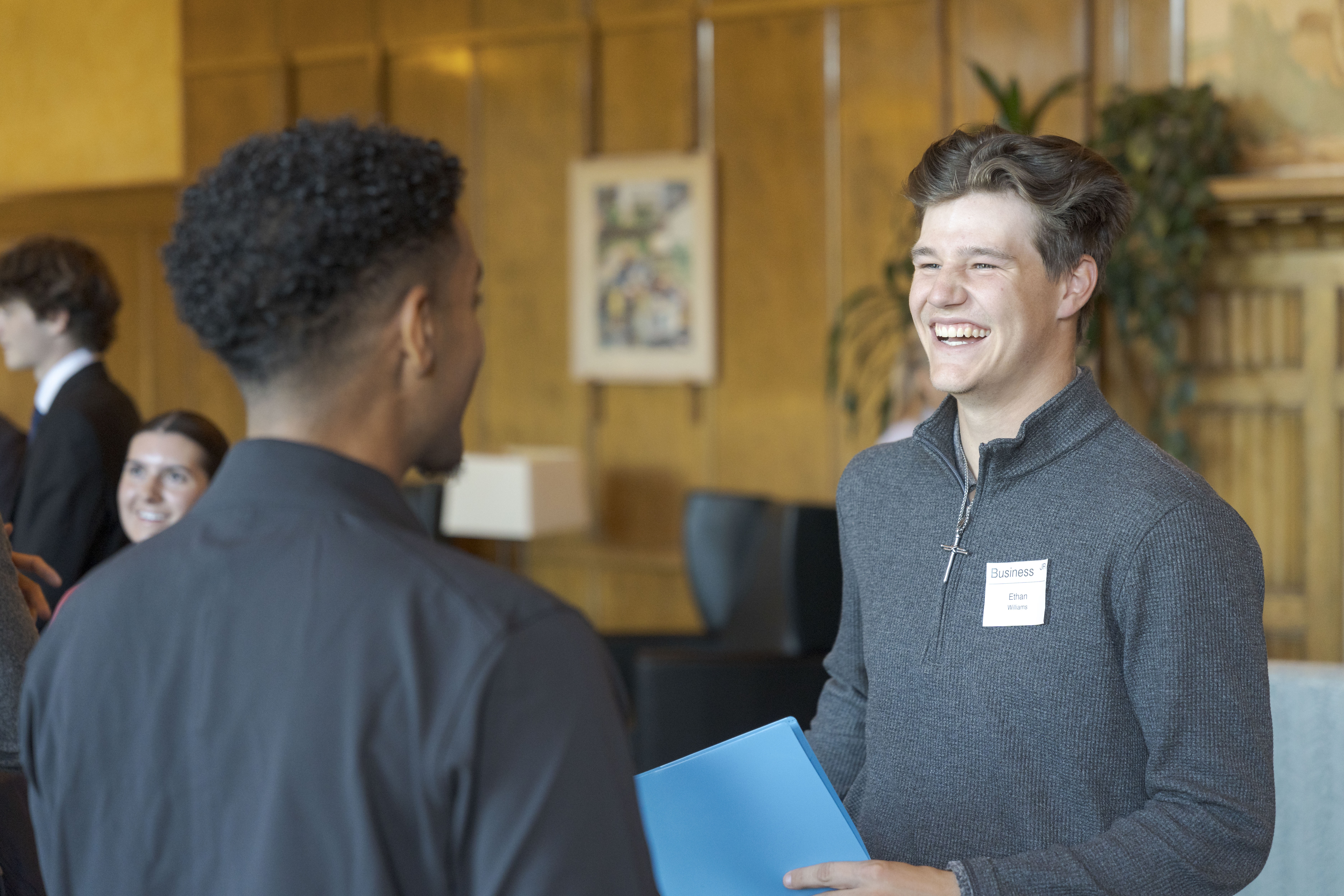 student meeting with employer